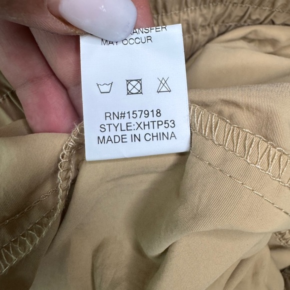 HALFHEART Tan Ruched Wide-Leg Pants Size Large. A23 - Picture 11 of 12